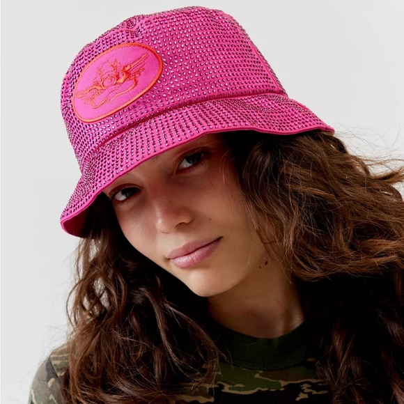 Boys Lie Pink Me L8R Rhinestone Bucket Hat NWT - Pink - Picture 2 of 6